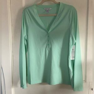 NWT Sz 1x Athleta Mint Green Vneck Top